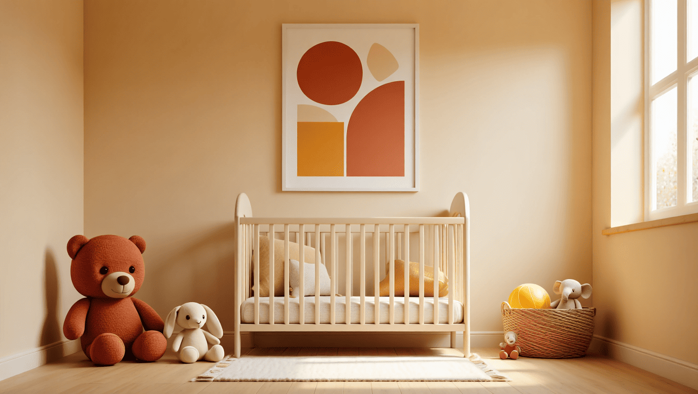 Chambre bébé ocre