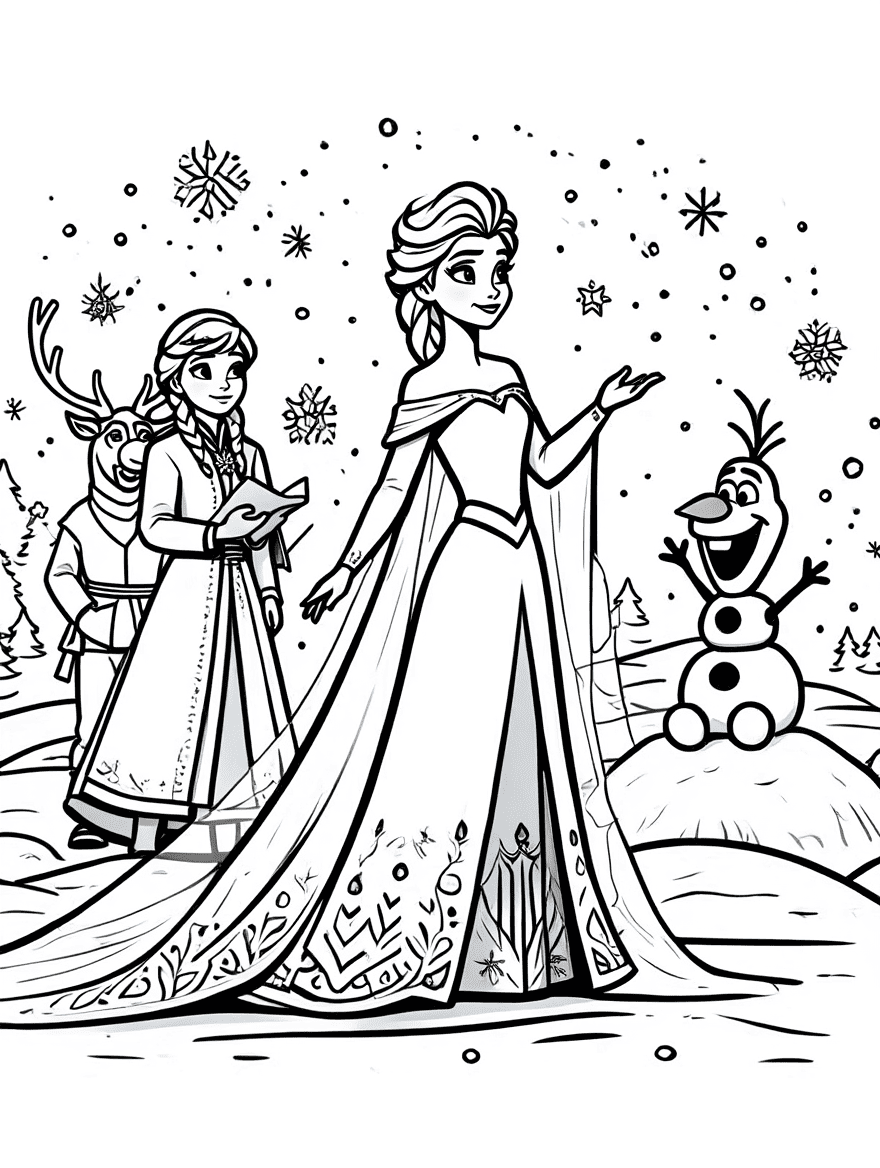 Coloriage reine des neiges