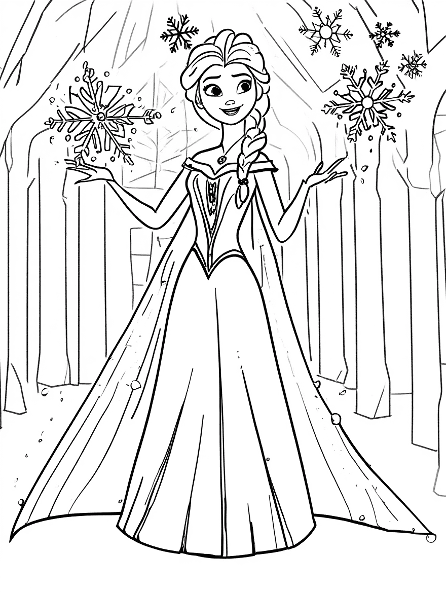 Coloriage reine des neiges
