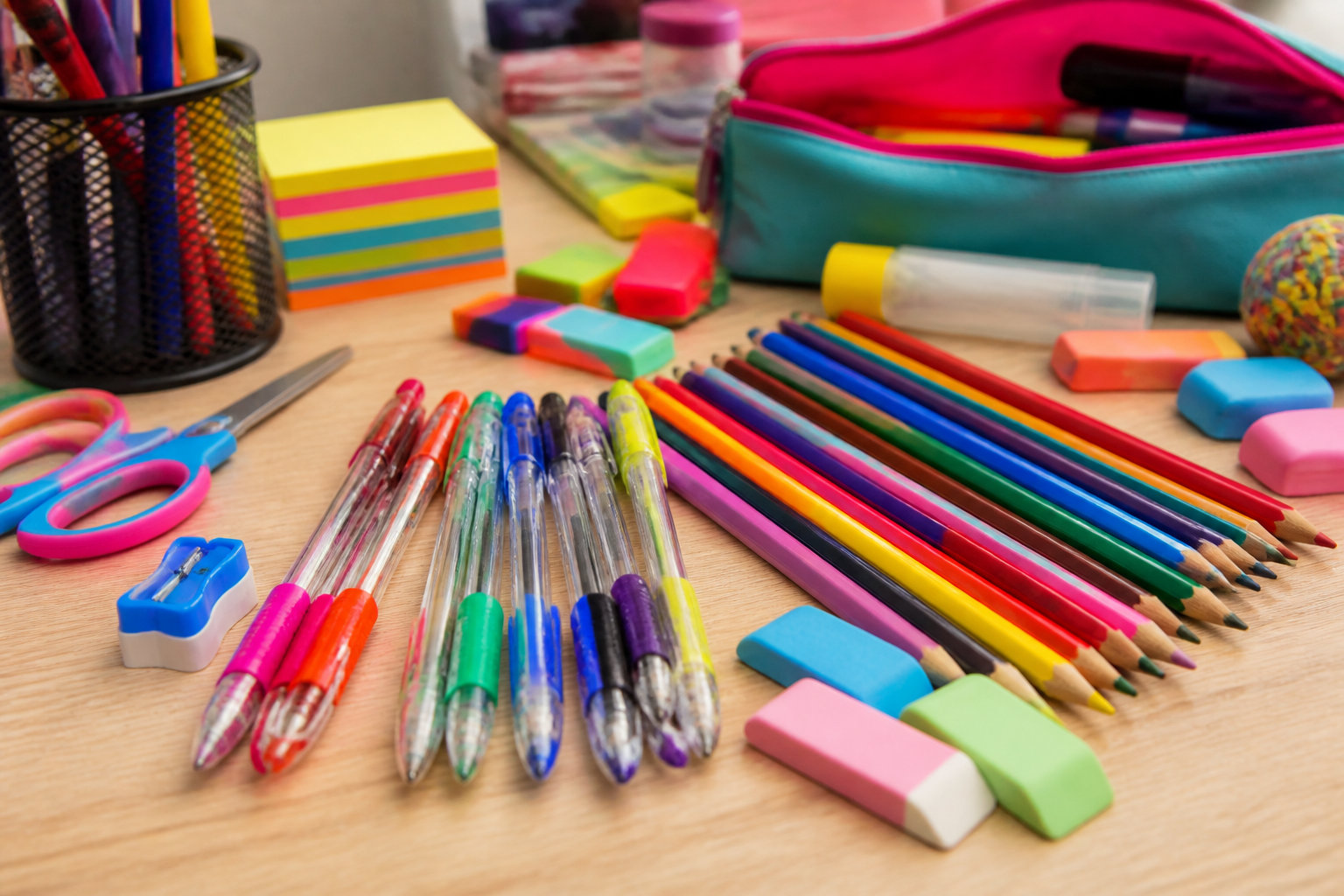 La trousse et le matériel pour écrire