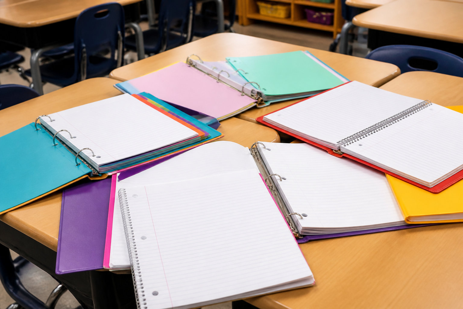 Les cahiers et les fournitures de classement